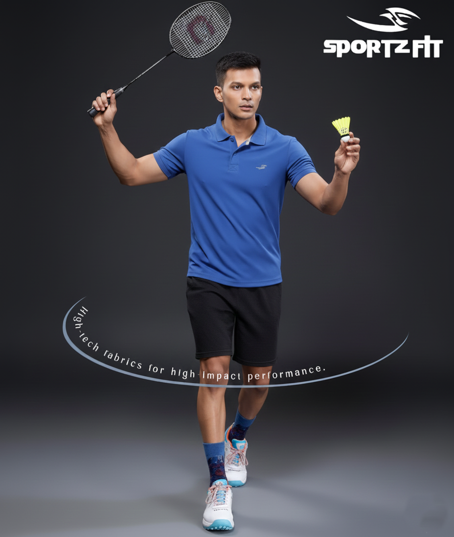 Men Collar Neck T-Shirt  | Royal Blue | XXL |  SBT08